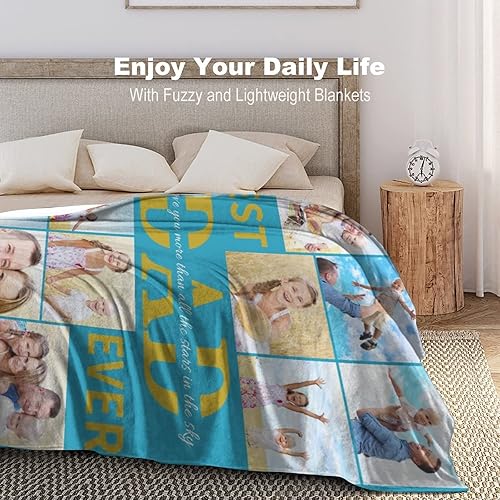 Miniatura 2 de Manta personalizada para el Día del Padre, regalo de hija, hijo, esposa, manta con imagen personalizada para papá, manta con imagen personalizada