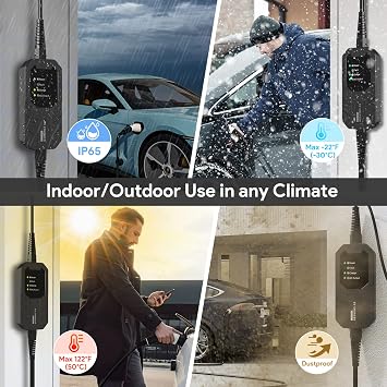 MEGEAR Skysword II Level 1 EV Charger (110V, 16A, 25ft), EVSE Home Electric Vehicle Portable Charging Station (NEMA 5-15 Plug)