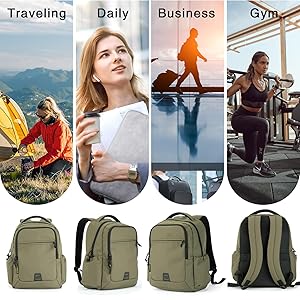 VEAGIA Tactical Travel Laptop Backpacks Large Heavy Duty Work Backpack For Men women Airline Approved (New ArmyGreen)