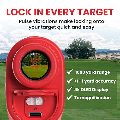 Miniatura 7 de Pinned Prism Slope Golf Rangefinder - Golf Distance Rangefinder with Slope - USB Rechargeable, Pinned Locked Vibration Laser Range Finder - Range