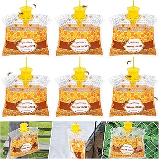 6 Pack Wasp Traps Outdoor Hanging, Carpenter Bee Traps for Outside, Yellow Jacket Trap Hornet Trap, Carpenter Bee Killer Bug for Outdoor Farm Garden