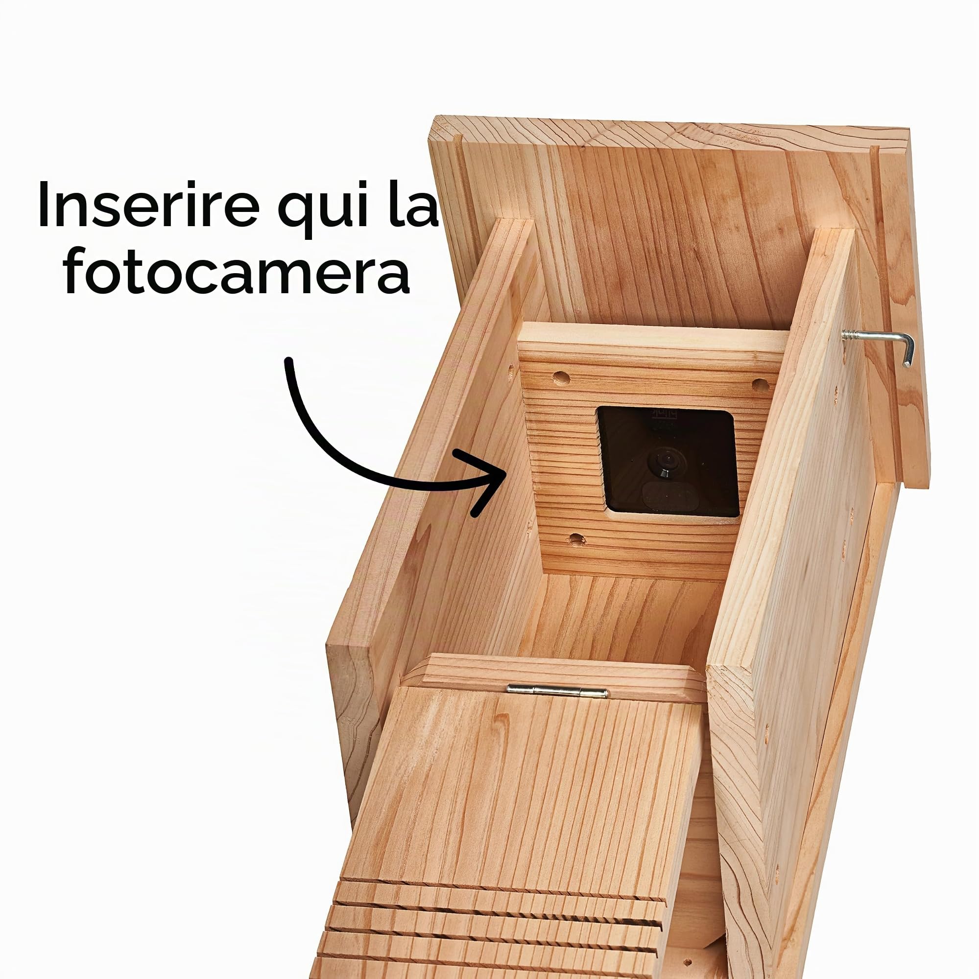 Little Birds - Casetta per uccelli in legno massiccio per telecamera lampeggiante, senza elettricità/cavo necessario, protezione contro gatti e picchi, incubatrice, casetta per uccelli