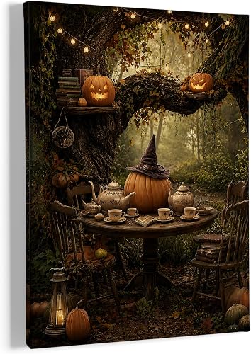 HIWX Halloween Gothic Forest Wall Art Decor Framed Canvas Prints 11x14