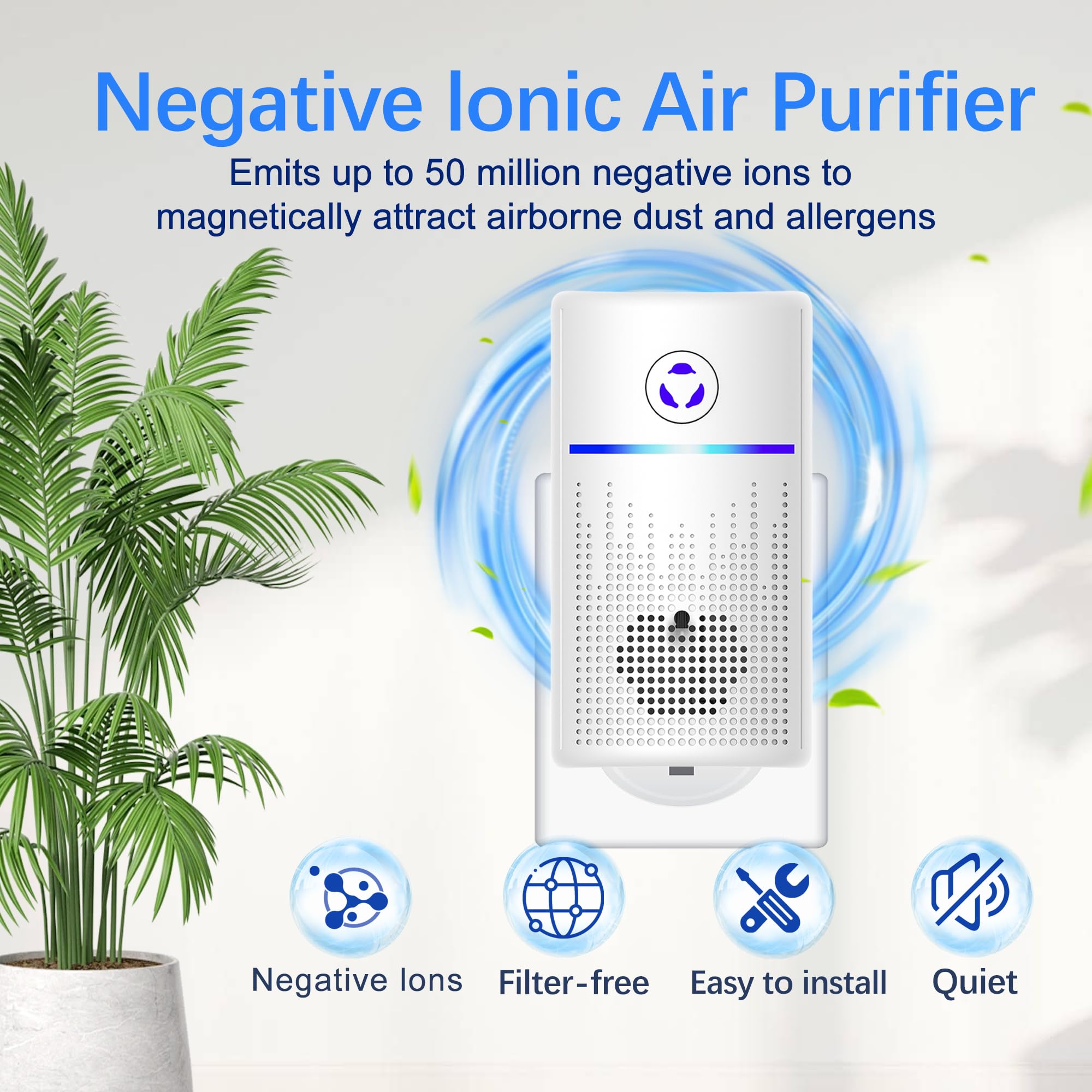 Purificatore d'aria per la casa, confezione da 4, purificatore d'aria plug-in privo di ozono e senza filtro, elimina gli odori degli animali domestici dalla lettiera, cucina, design portatile
