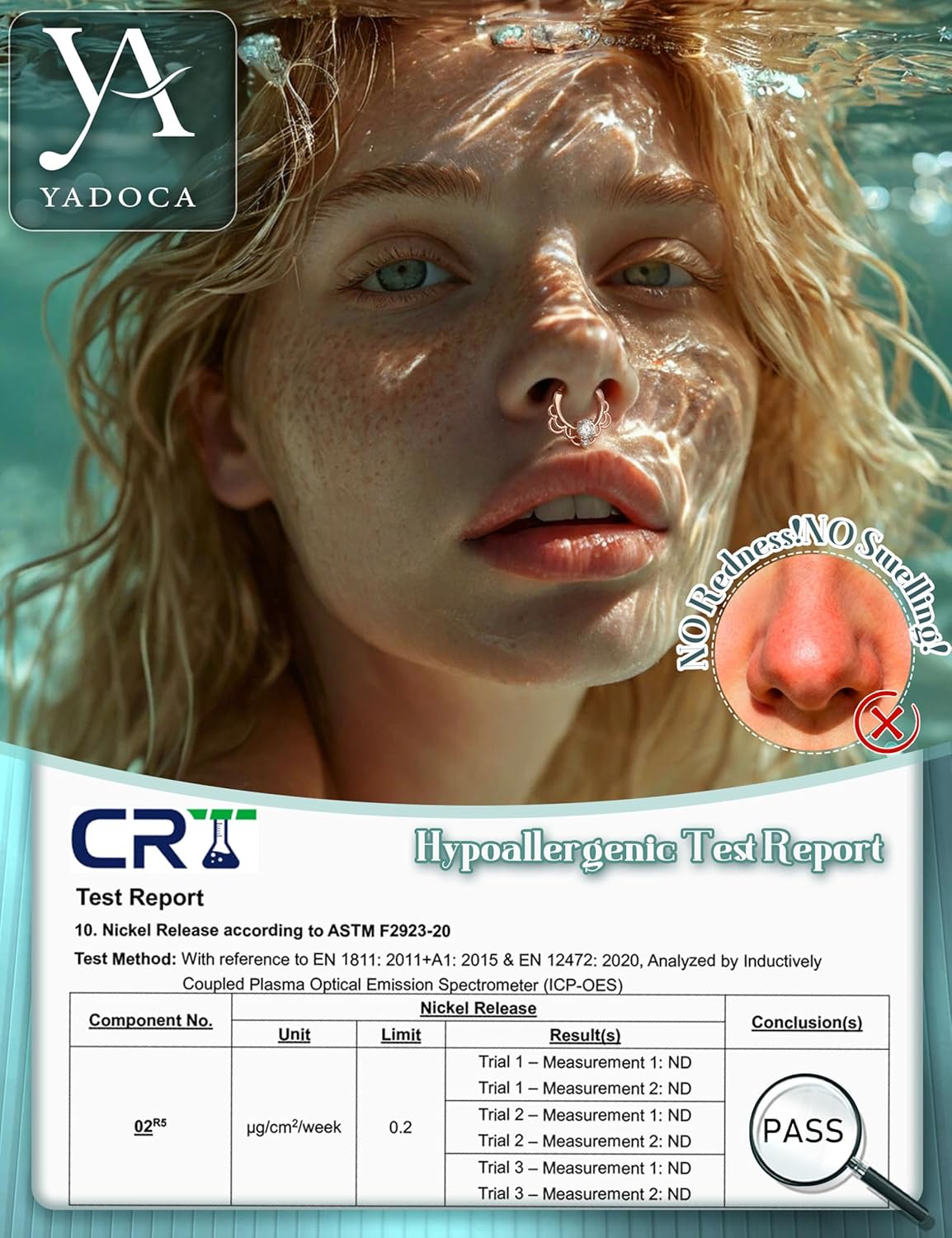 YADOCA 12Pcs 16G Surgical Steel Dangle Septum Piercing Jewelry for Women: Septum Clicker Nose Rings Hoop CZ Horseshoe Cartilage Helix Tragus Daith Piercing Jewelry 10MM - Image 4