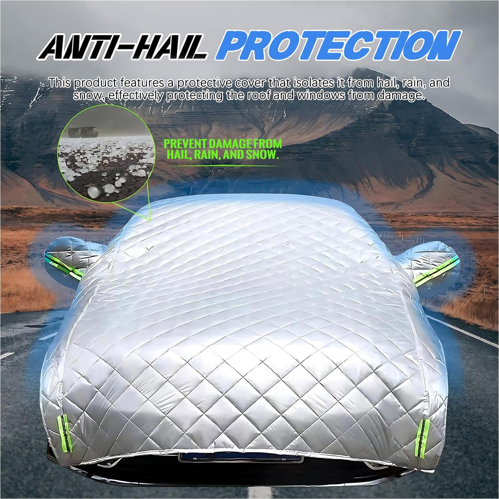 Telo Copriauto Antigrandine per Opel Astra J (2009-2015),Mezza Copertura per Auto Imbottita Anti Grandine da Esterno,Impermeabile, Anti-Neve,Protezione Per Tutte Le Stagioni yd