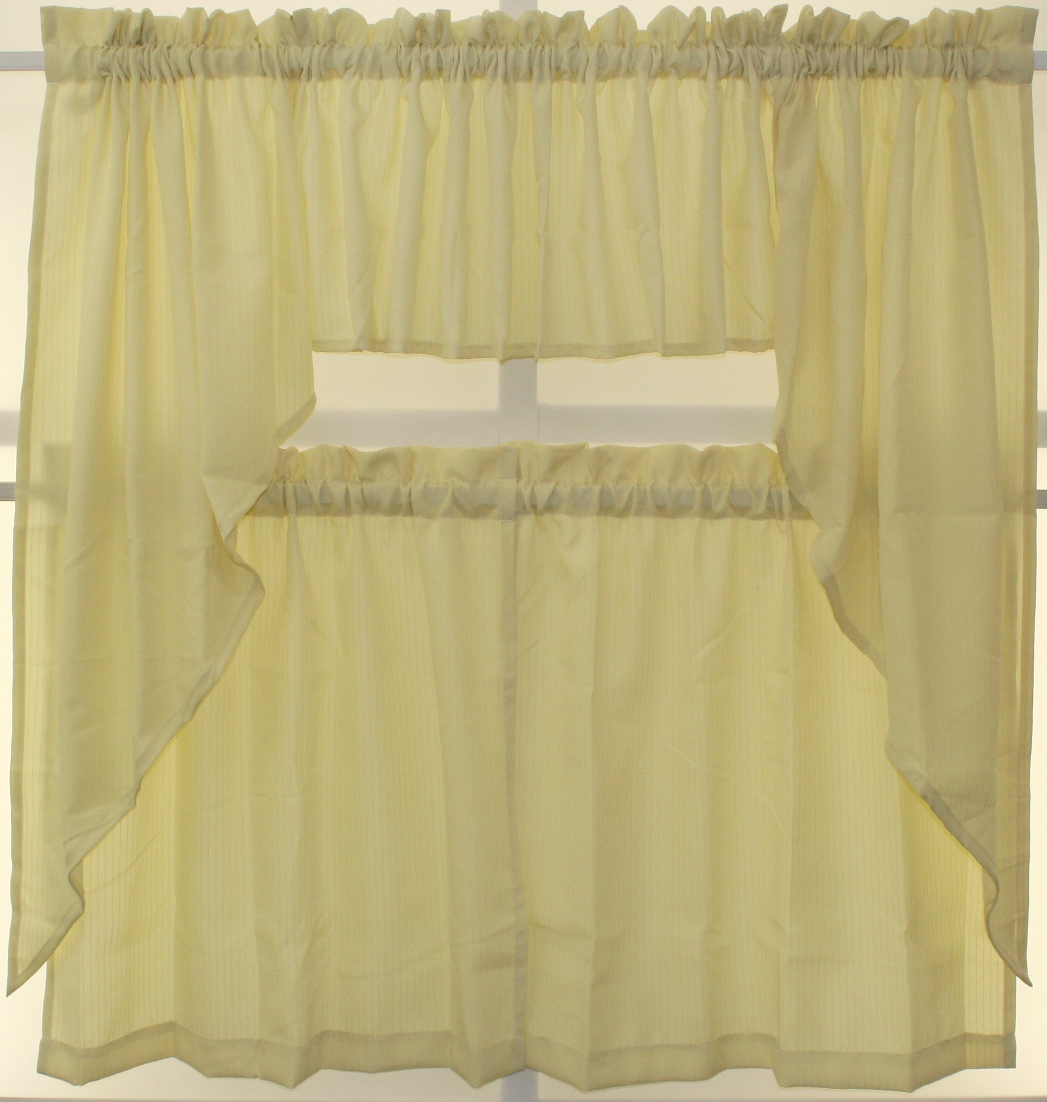 The_Curtain_Shop Ribcord 54Wx36L Tier Pair Yellow