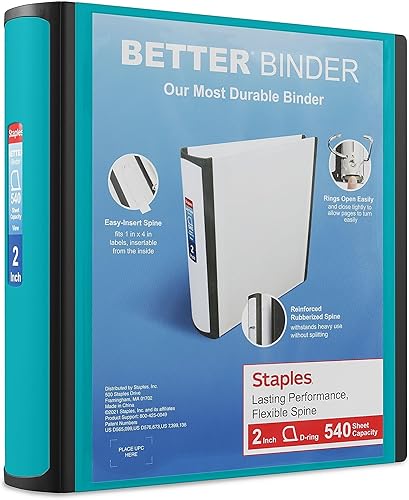 Staples Carpeta Better de 2 pulgadas, 3 anillos, azul claro, paquete de 2 (St55875-Ccvs)