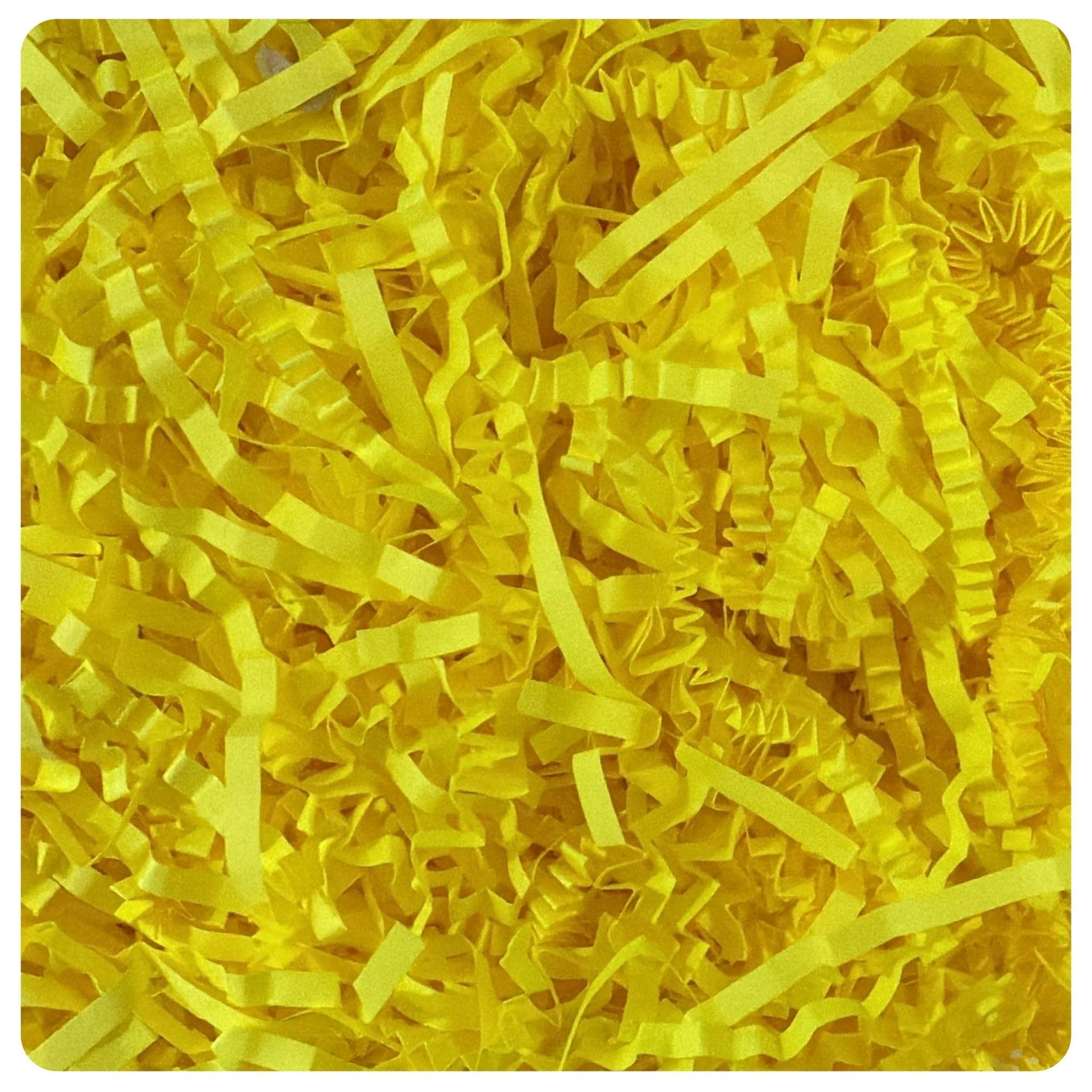 AKH® Easter Grass Shredded Paper | Colorful Basket Filler & Decoration | Pastel Easter Basket Grass for Egg Hunts, Gift & Party Decor | Eco-Friendly (Yellow)
