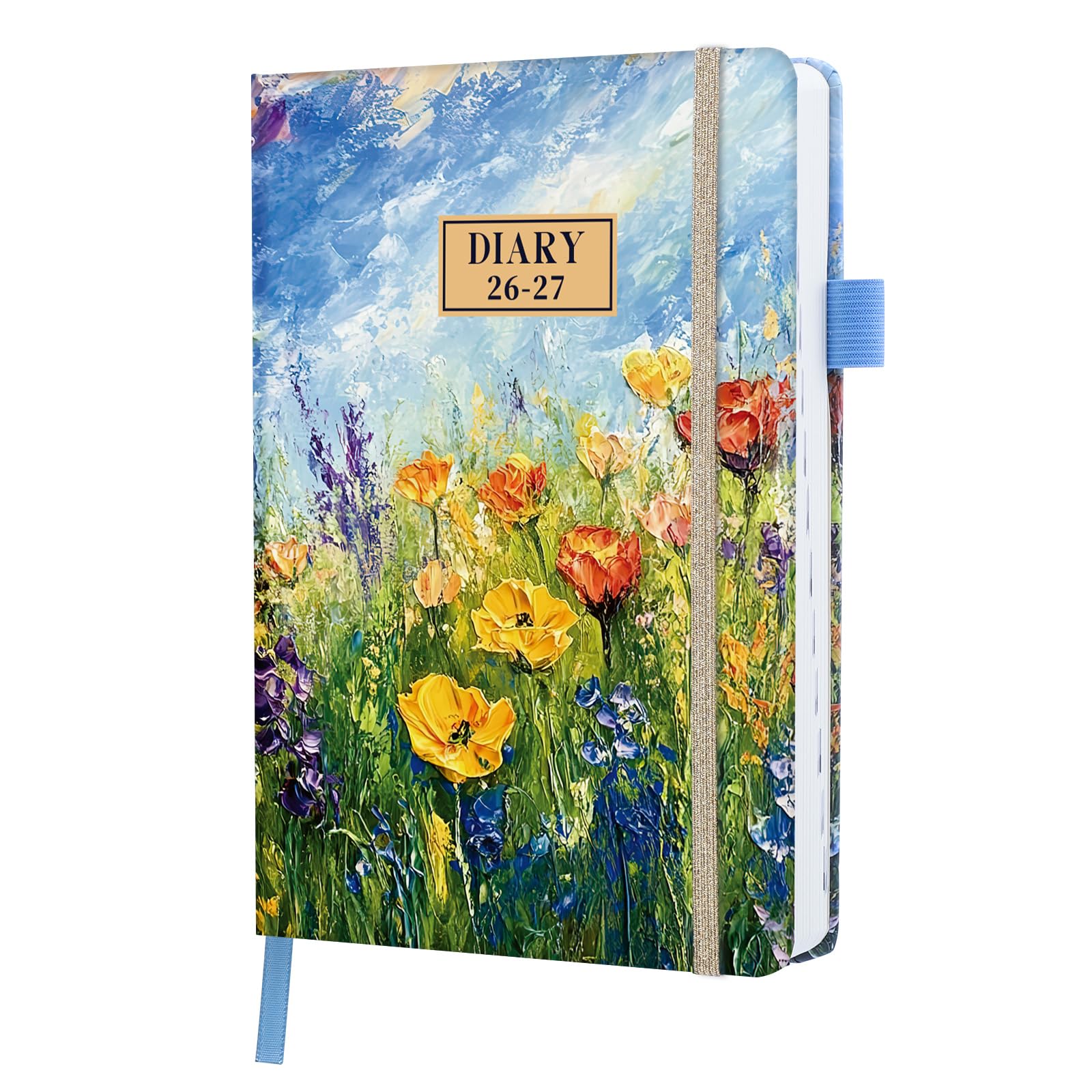 Thboxes Diary 2026-2027 A5 Day Per Page, Academic Diary from Jul. 2026 to Jul. 2027, 13 Months Daily Planner with Pen Loop, Elastic Strap, Inner Pocket for Women Men Business Office Home