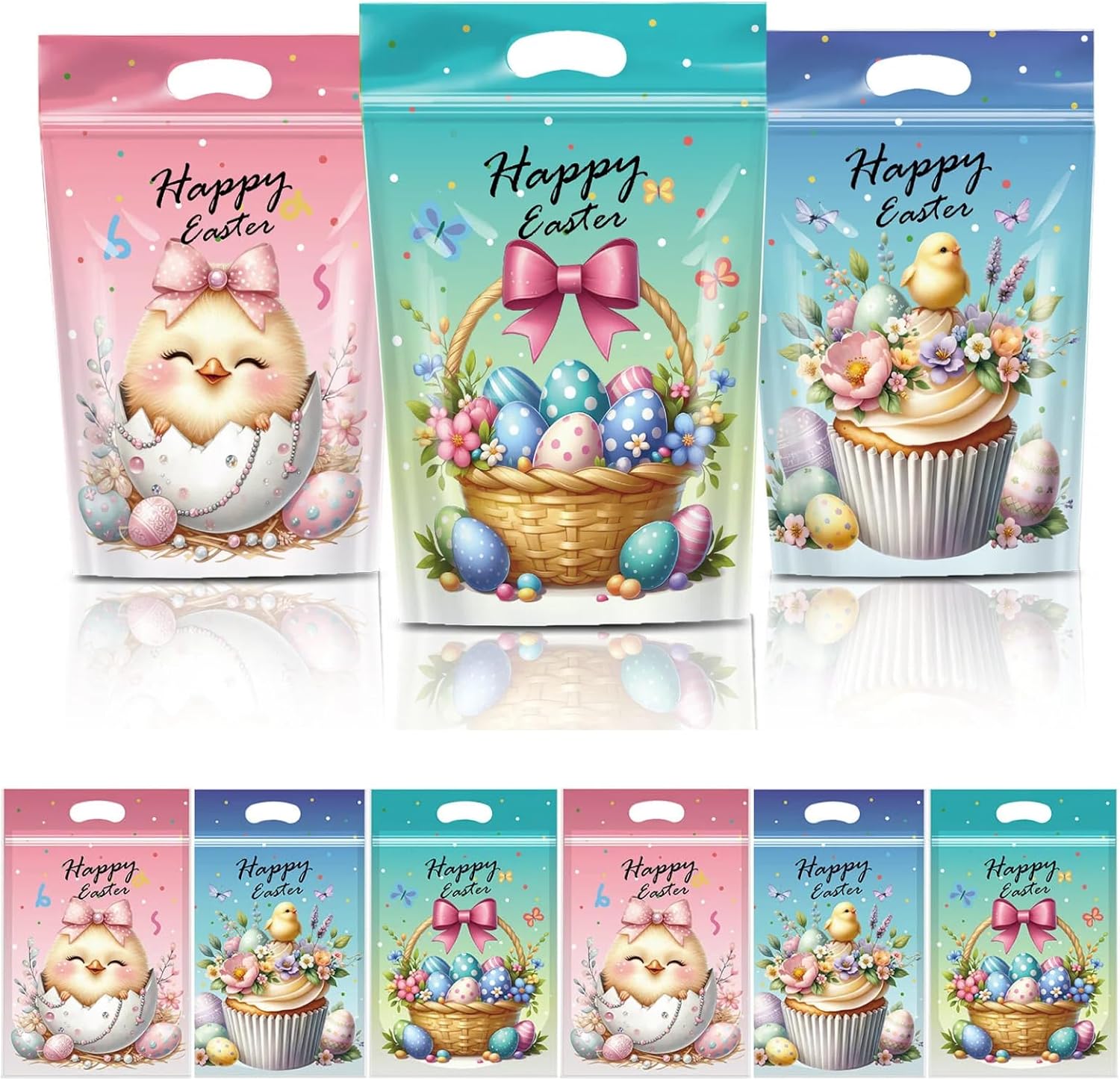 Amazon.com: OURBAGIL 50 Pcs Easter Zip Lock Bags, Happy Easter Treat ...