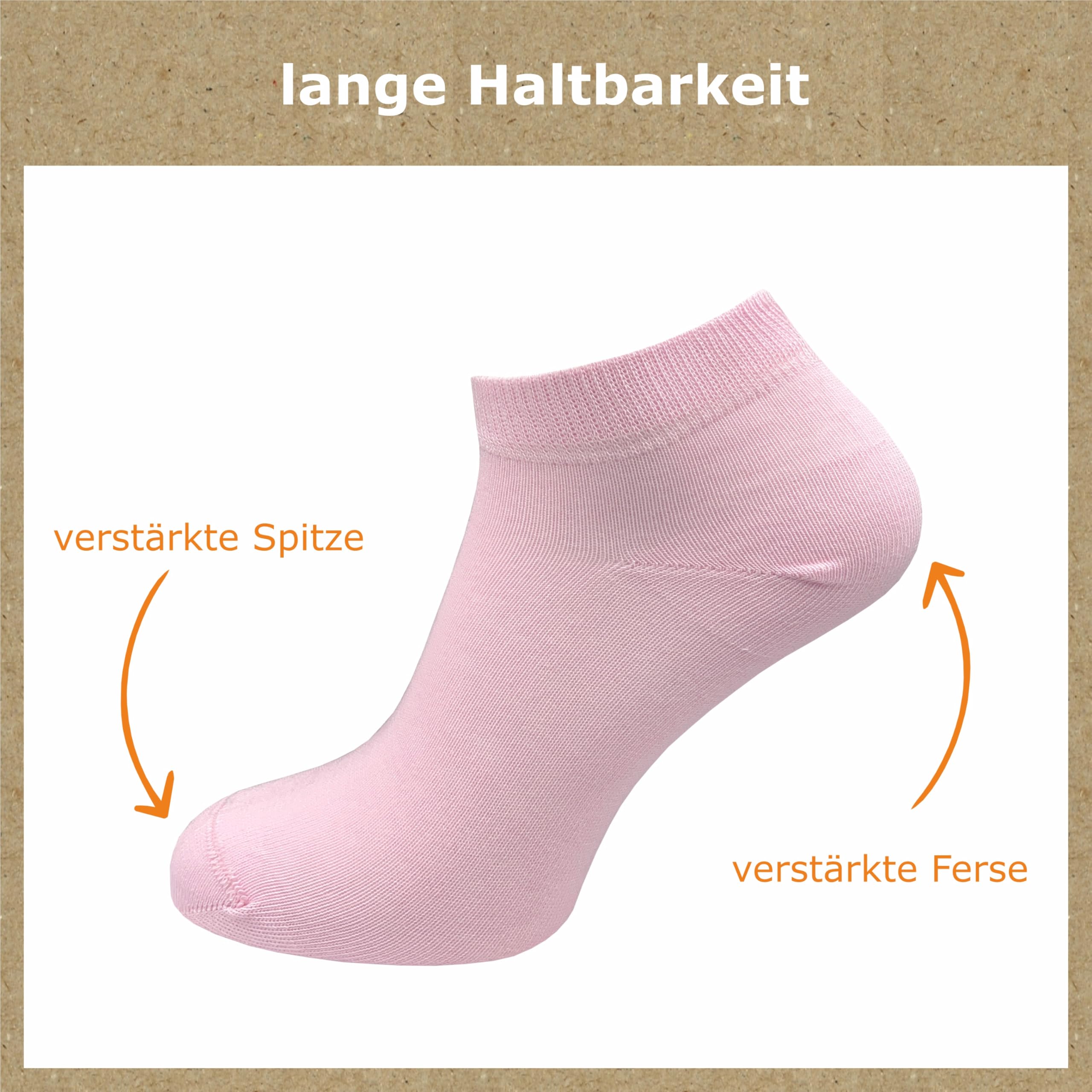 GAWILO Calcetines para mujer hechos de 100% algodón puro (6 pares | 10 pares) | calcetines cortos sin costuras apretadas sobre los dedos de los pies