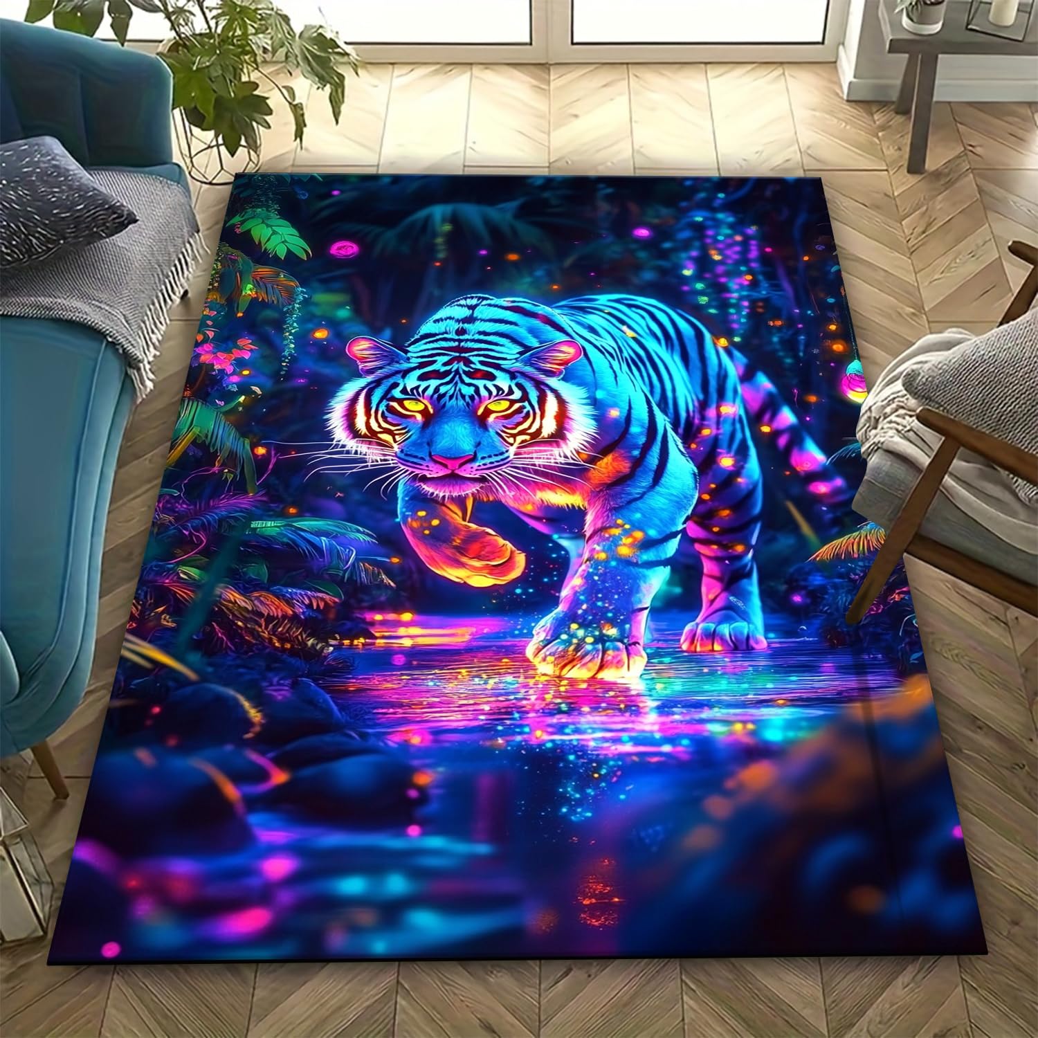 Tapis de chambre imprimé léopard grand format au confort premium