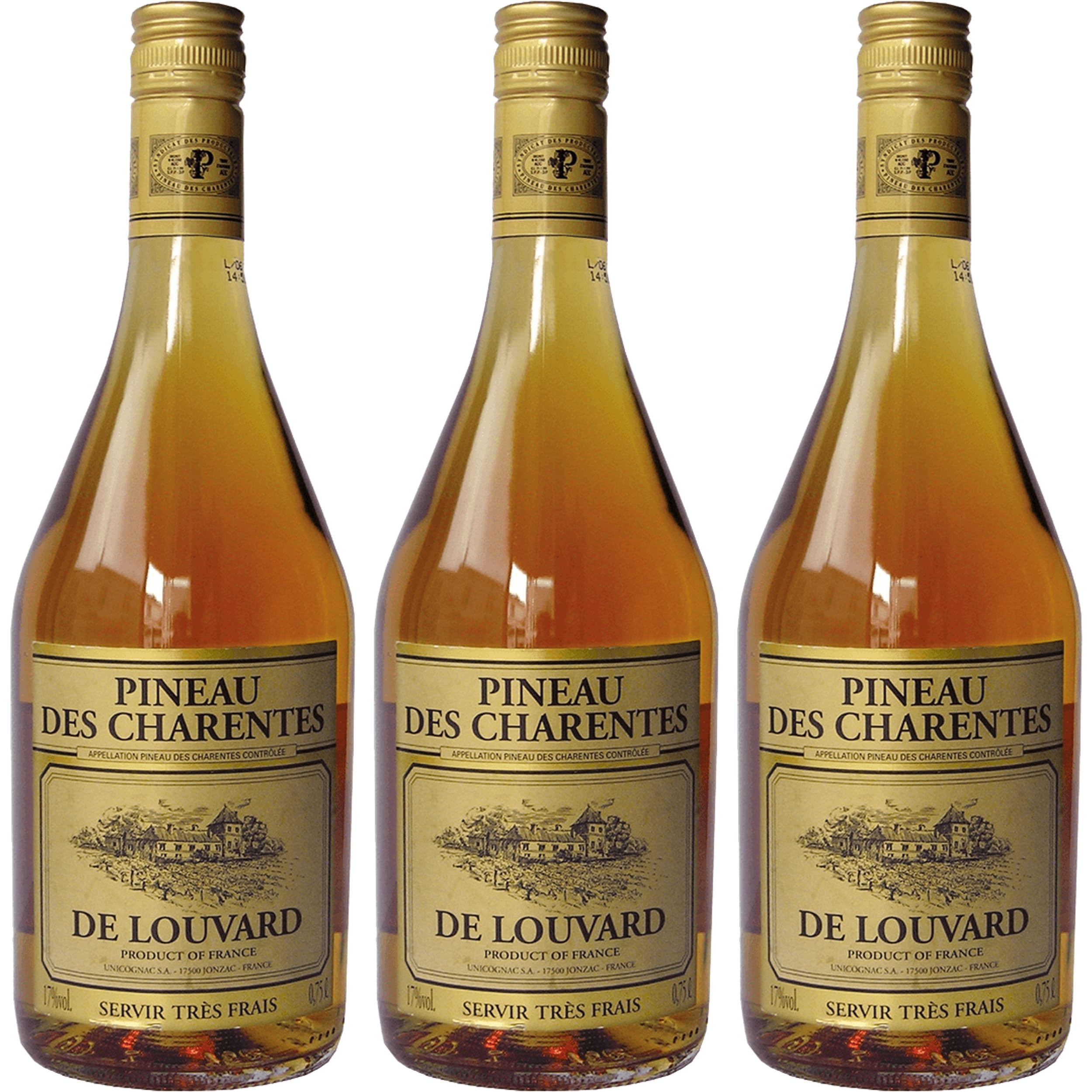 Pineau des Charentes de Louvard blanc Cognac trocken Frankreich inkl. FeinWert E-Book (3 x 0.75 l)