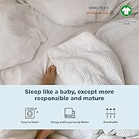 Vista 4 de Fabdreams - Juego de sábanas de algodón 100% orgánico, tejido de percal, 4 piezas, 300 hilos, certificado GOTS, transpirable, fresco, acabado