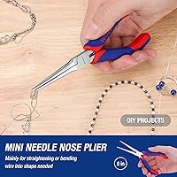 Vista 6 de WORKPRO Juego de alicates pequeños, juego de herramientas de alicates pequeños de 3 piezas, incluye alicates diagonales de 4 pulgadas, alicates