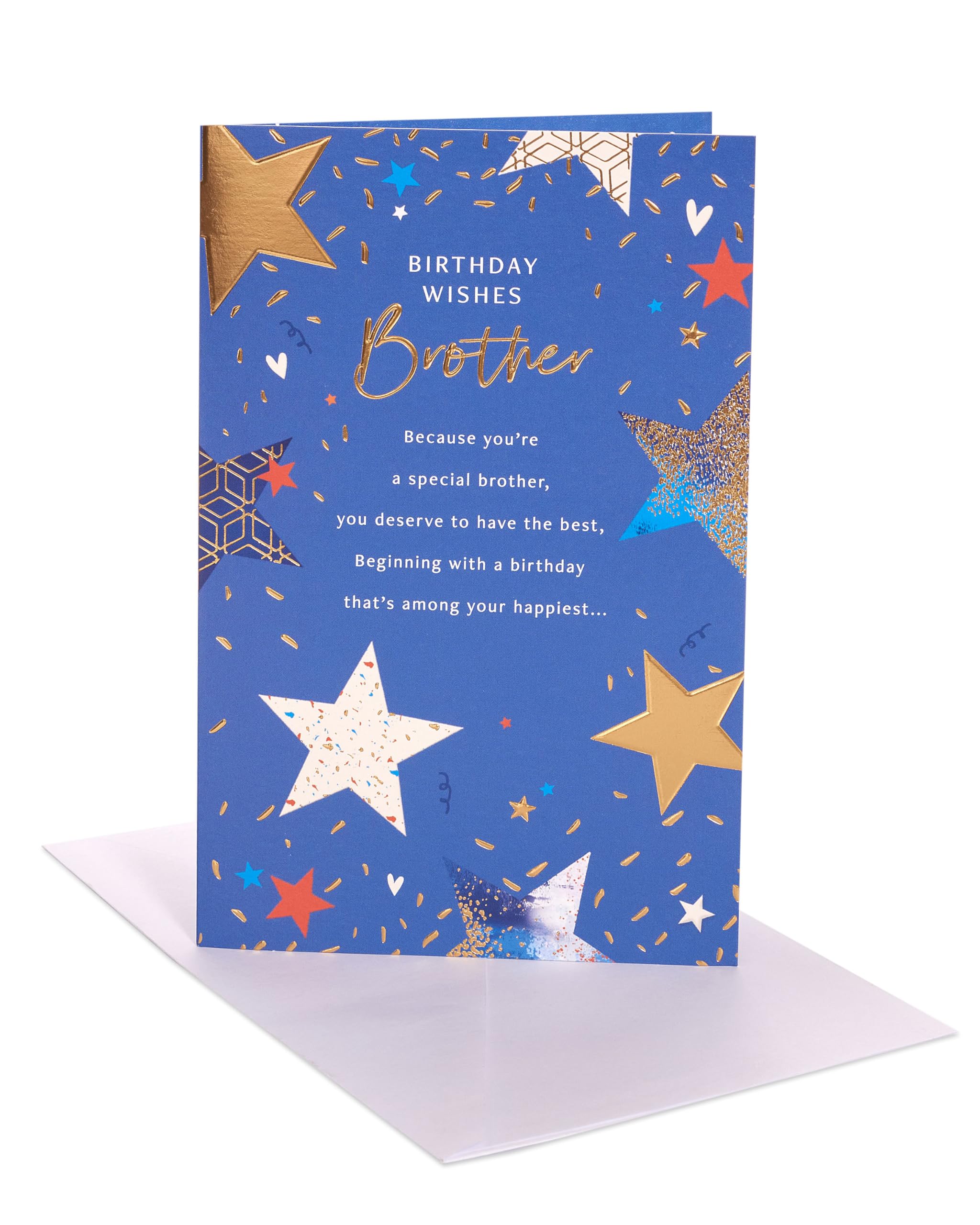 UK Greetings Birthday Card for Brother - Starry Wishes Design