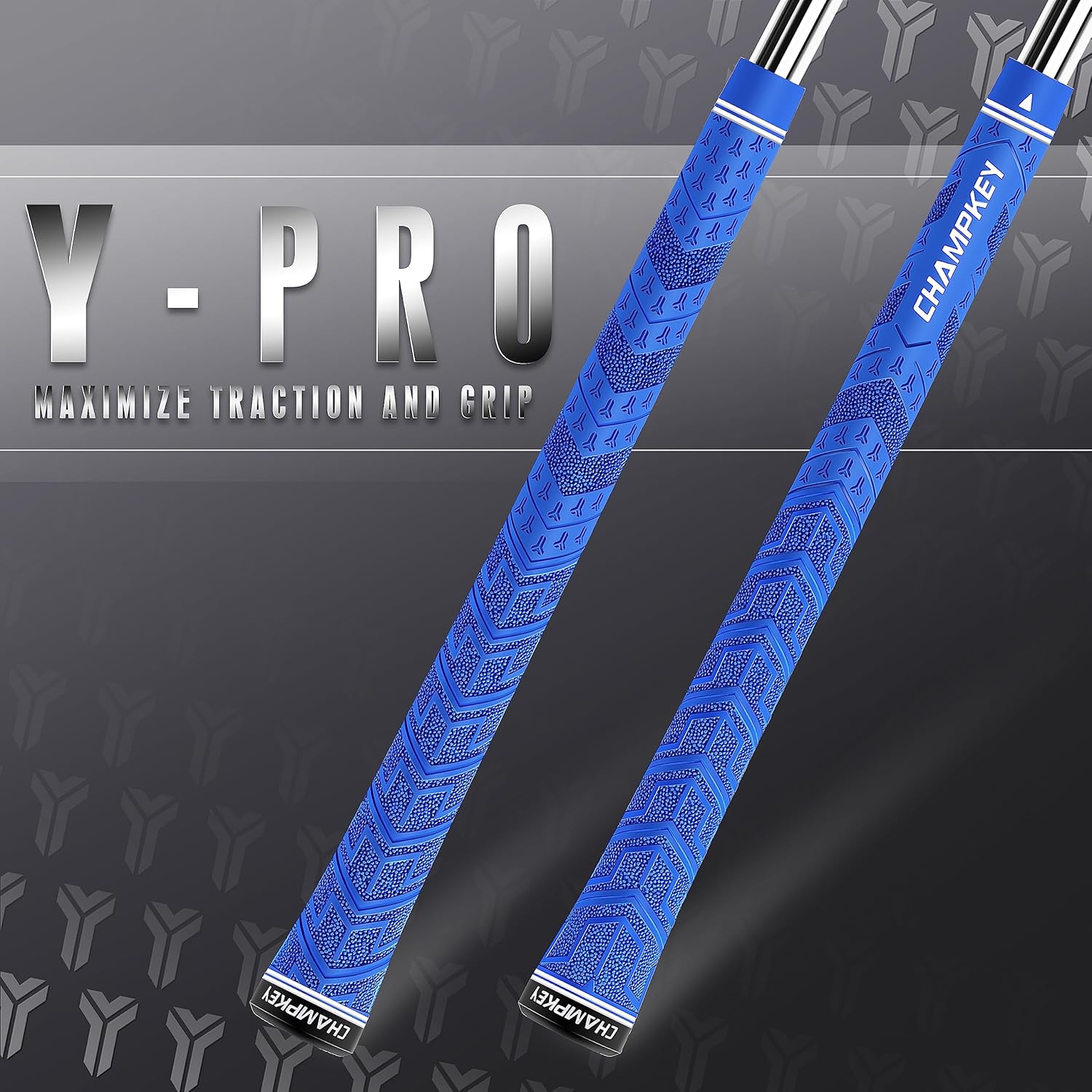 CHAMPKEY Y-PRO Performance Rubber Golf Grips 13 Pack with All Repair Kits - All Weather Control Golf Club Grips - Excellent Traction and Control Golf Rubber Grips