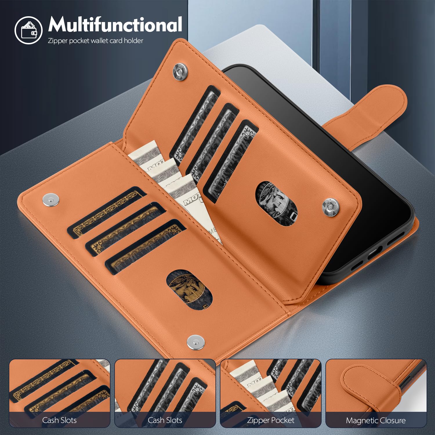 Shieldtop Compatible with Samsung Galaxy S25 Plus Wallet Case with Card Holder,Women Men RFID Blocking PU Leather Flip TPU Protective Cover Credit Card Slots,Phone Case for S25 Plus 6.7