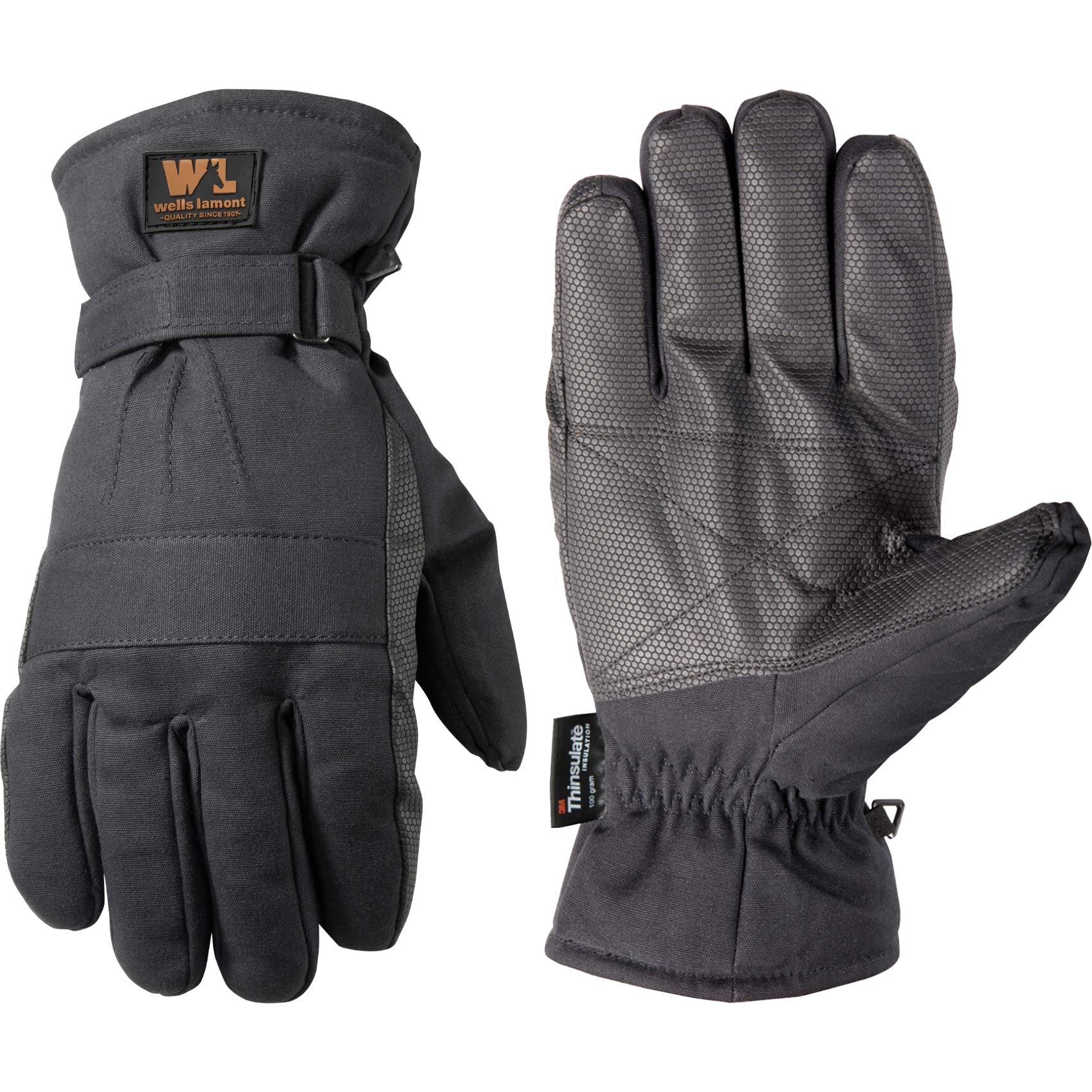 Wells Lamont clima frío guantes de trabajo, térmica tela de pato