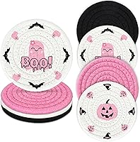 Vista 15 de Posavasos de otoño de Acción de Gracias de Whaline Hojas de arce hechas a mano trenzadas de algodón para bebidas, naranja y amarillo