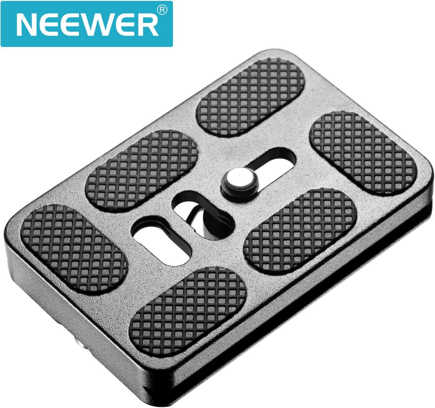 Neewer 2 Pieces Metal PU-60 60 Millimeter Universal Quick Shoe Plate with 1/4 inch Screw, for Camera Tripod Ball Head(Black) - Image 2