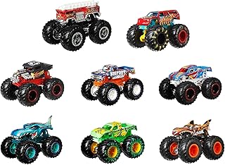 Monster Trucks Live 8-Pack, Multipack of 1:64 Scale Toy Monster Trucks, Characters from The Live Show, Smashing & Crashing Trucks, Toy for Kids 3 Years Old & Up