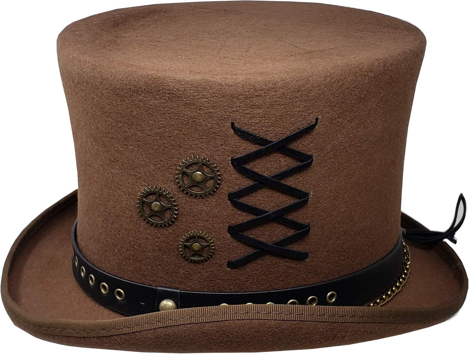 Different Touch 100% Wool Felt Victorian Mad Hatter Steampunk 6" Tall Magic Top Hats