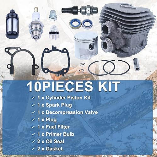 Miniatura 3 de AUMEL Kit de juntas de pistón de cilindro de 1.969 in para Stihl TS410 TS420 TS 410 420 Sierra de corte Reemplazar 4238 020 1202