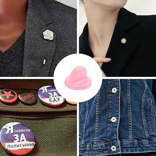 Vista 33 de 150 piezas de pasadores de goma con bloqueo, cierres de pasador de bloqueo con estuche de almacenamiento, cierres de pasador para broche de corbata