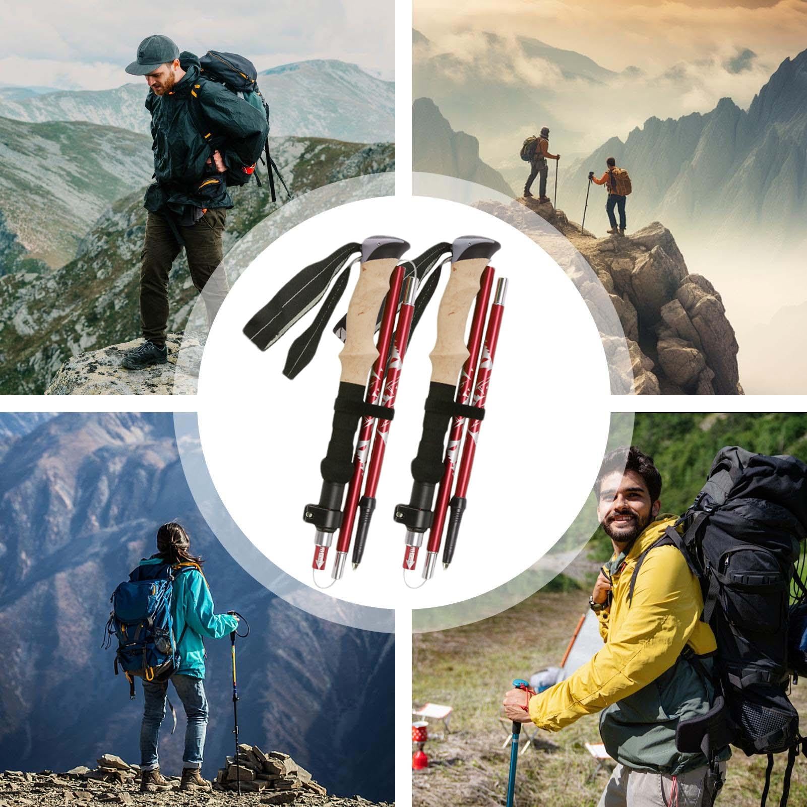 Bastoni telescopici da escursionismo per escursioni – Bastoni da trekking regolabili e leggeri | Supporto per l'equilibrio, accessori per tutti i tipi di terreno, borsa per il trasporto inclusa, per