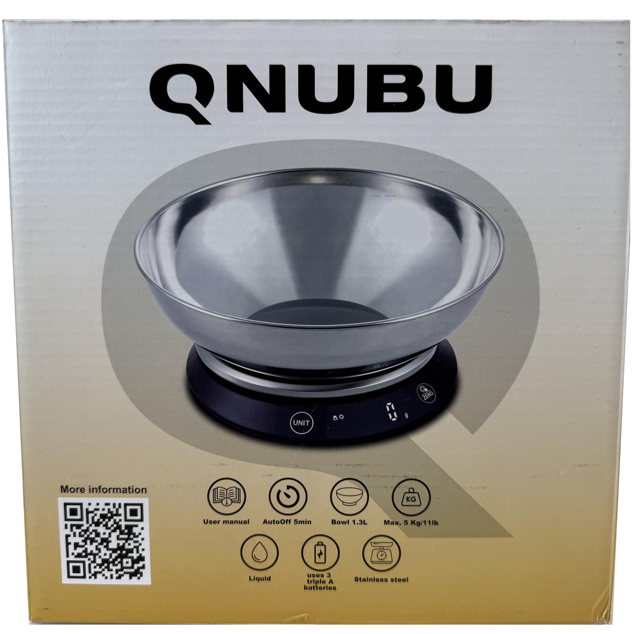 Balanza Digital con Bol - Qnubu - Equal Bowl - (0g a 5000g - 0ml a 5000ml)