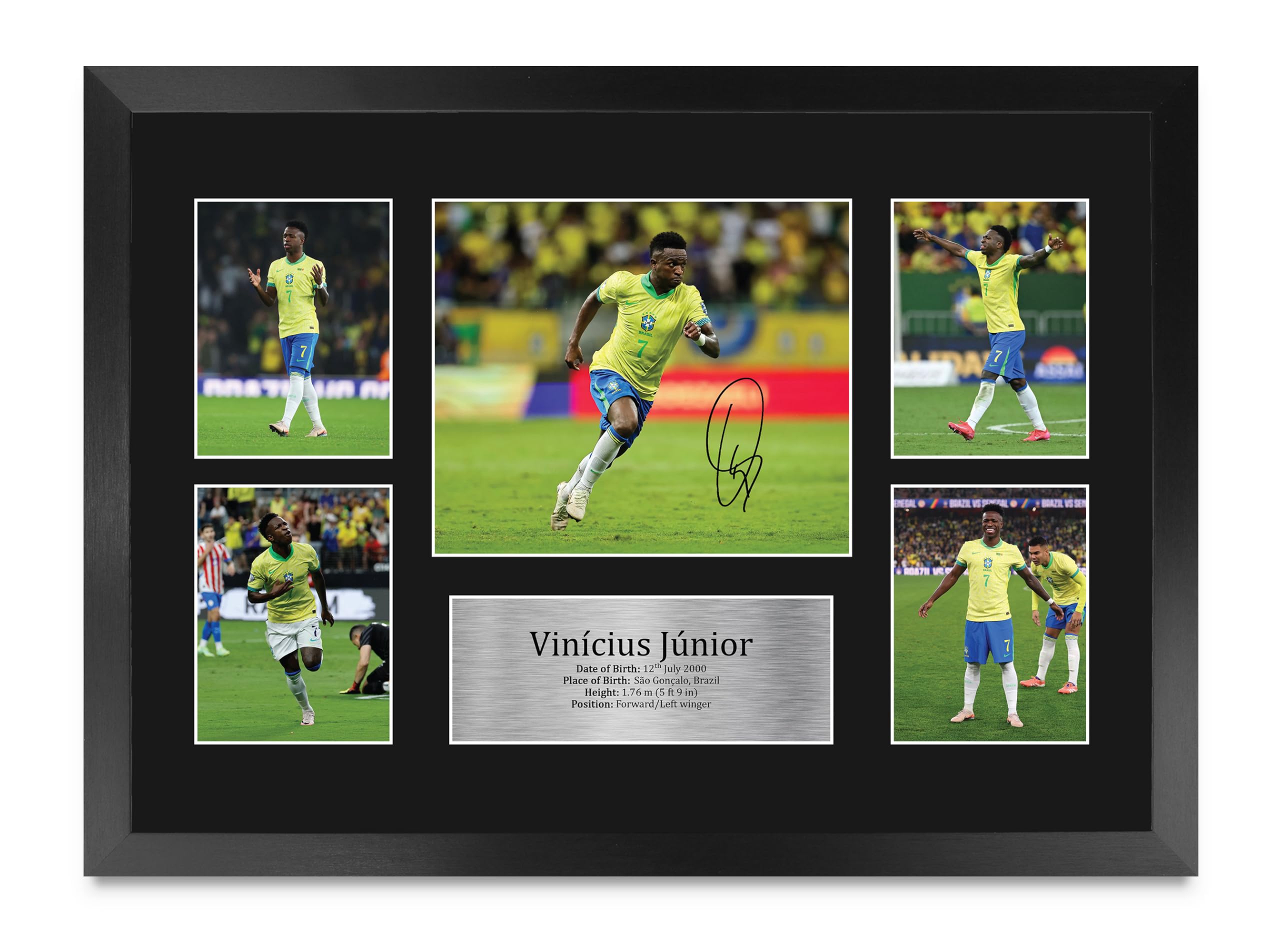 Foto firmada de Vinicius Junior enmarcada A3 para aficionados 8