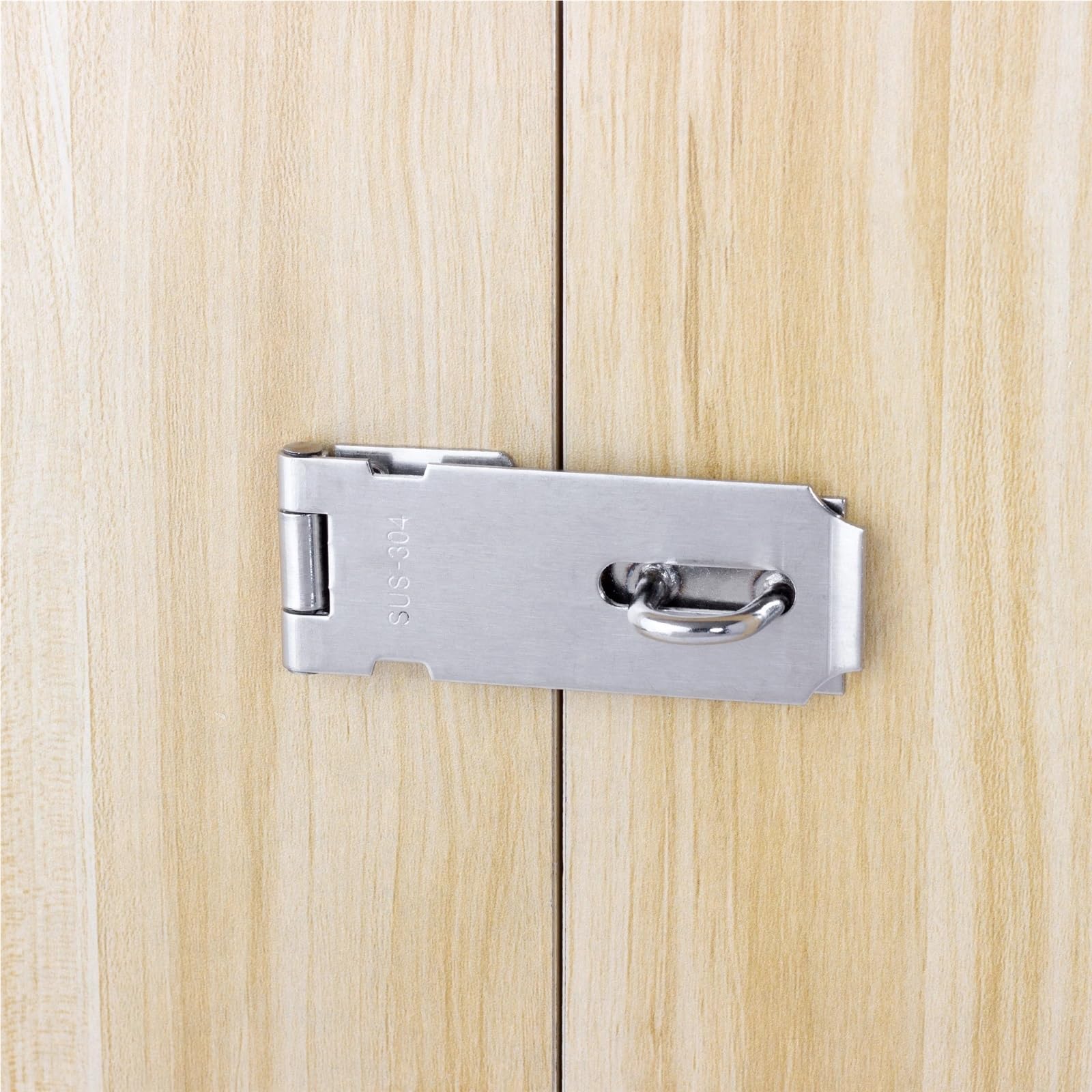 Verrou de porte en acier inoxydable argenté pour porte en bois (droit inoxydable)