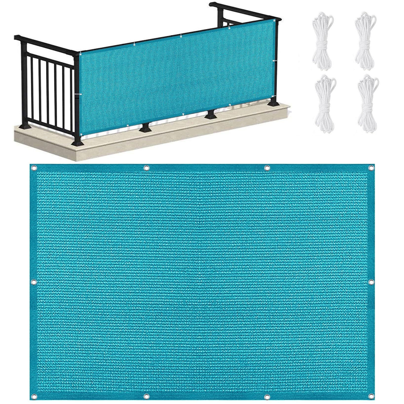 Voile d'ombrage carré 1.8x5m bleu ciel anti-UV pour pergola et terrasse