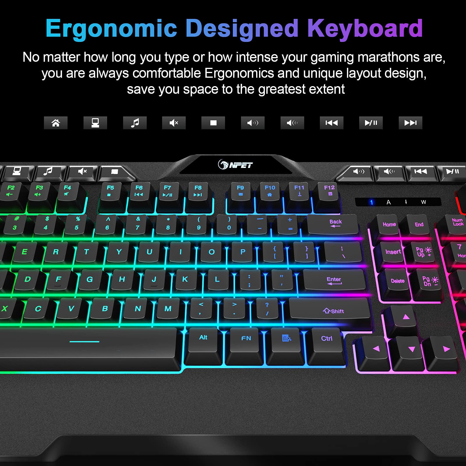 havit Wired Gaming Keyboard Mouse Combo LED Rainbow Backlit Gaming