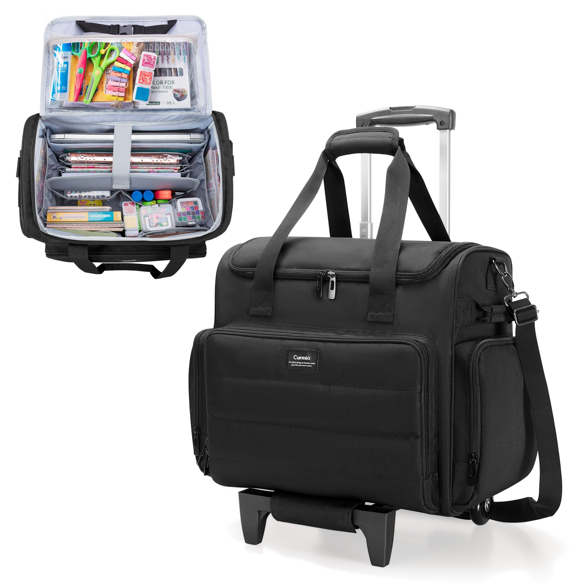 大売り出し！Made in U.S.A. catalog & Scrapbook Amazon.com: CURMIO Rolling Scrapbook Tote with Wheel, Craft