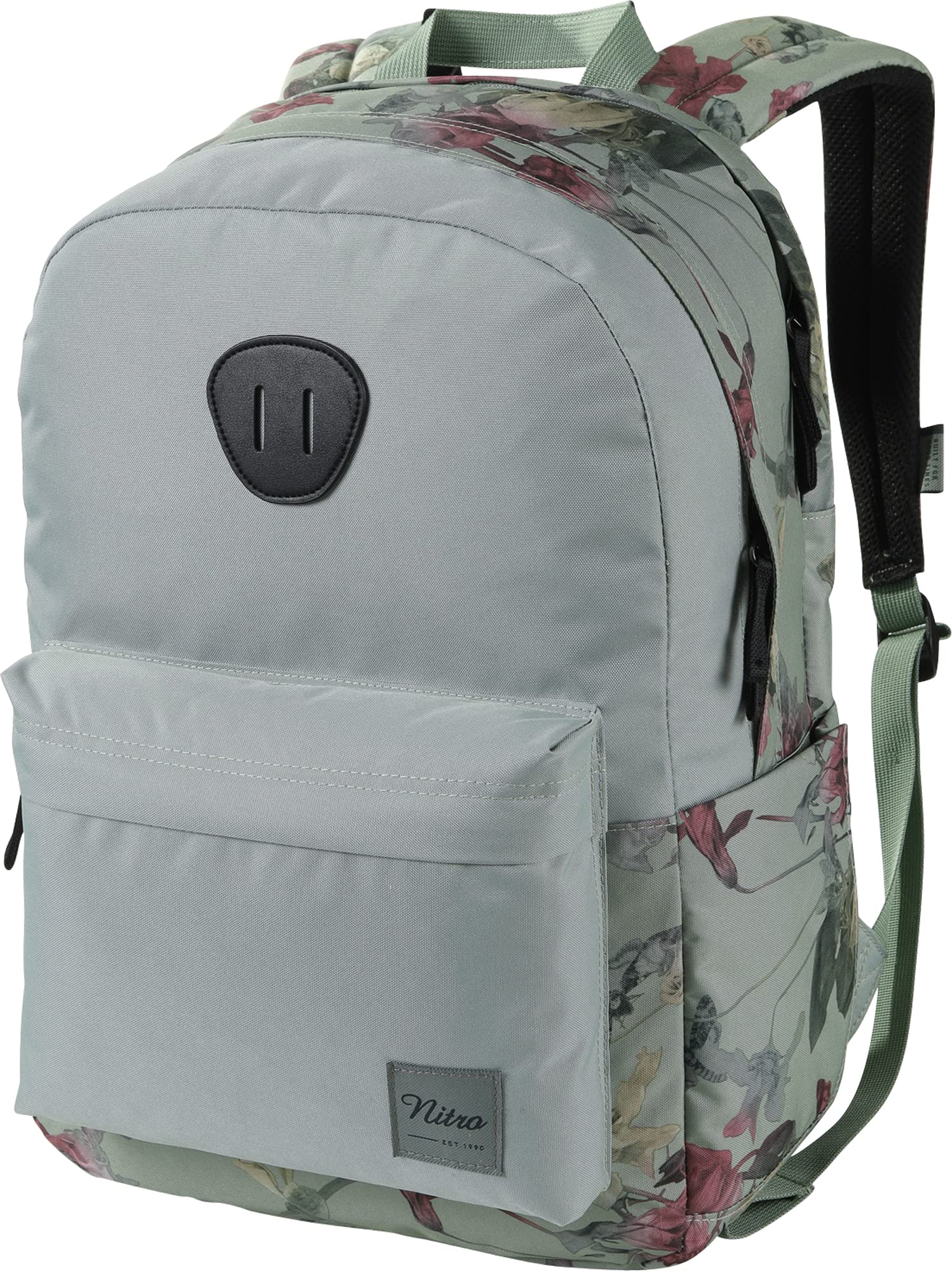 Nitro Urban Plus, Old School Daypack with Additional Padded Laptop Compartment, Urban Street Pack, Everyday Backpack, School Backpack with Side Bottle Compartment, Dead Flower, 28 L, Rucksack