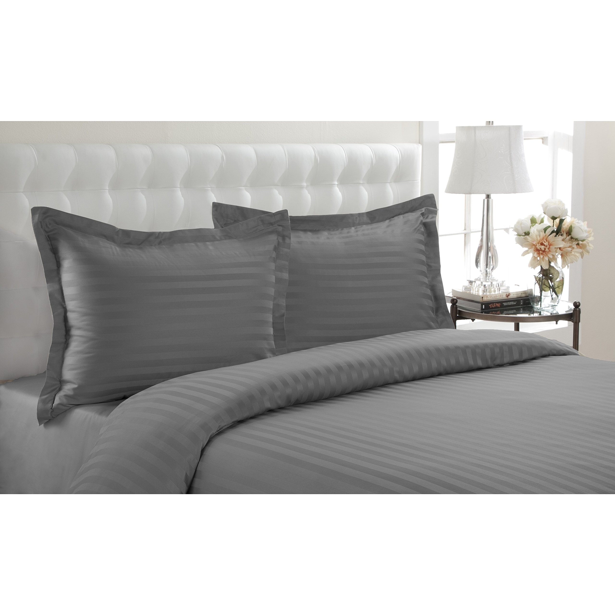 Linenwalas Premium Cotton Stripes Single Duvet Cover, Soft Comforter Cover, Rajai Cover, Blanket Cover, Quilt Cover in Single (60" X 90")- Light Grey-image-23