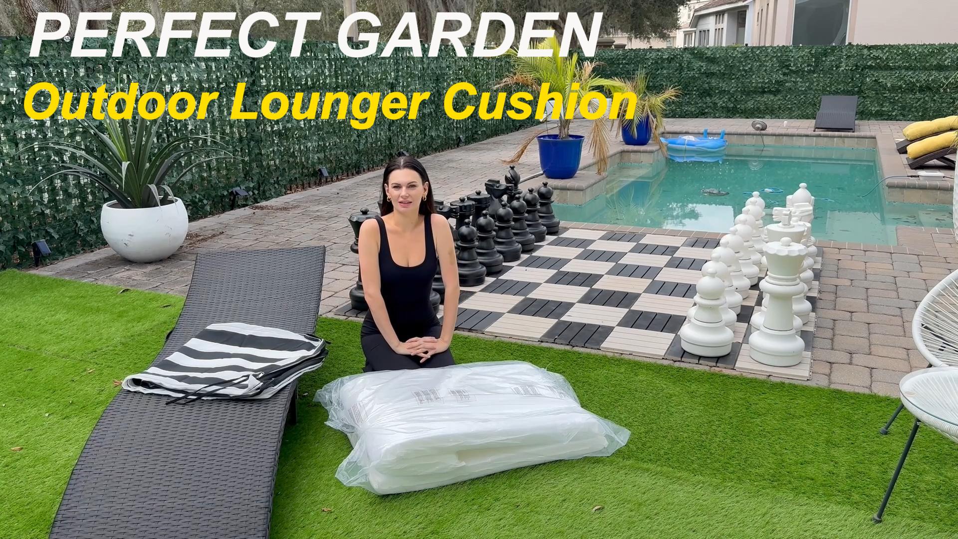 Chaise Lounge Cushions Outdoor, Waterproof & Fade-Resistant Lounger Cushions for Patio Furniture, Pool, Lawn - 74'' x 22'' x 3'', Set of 2