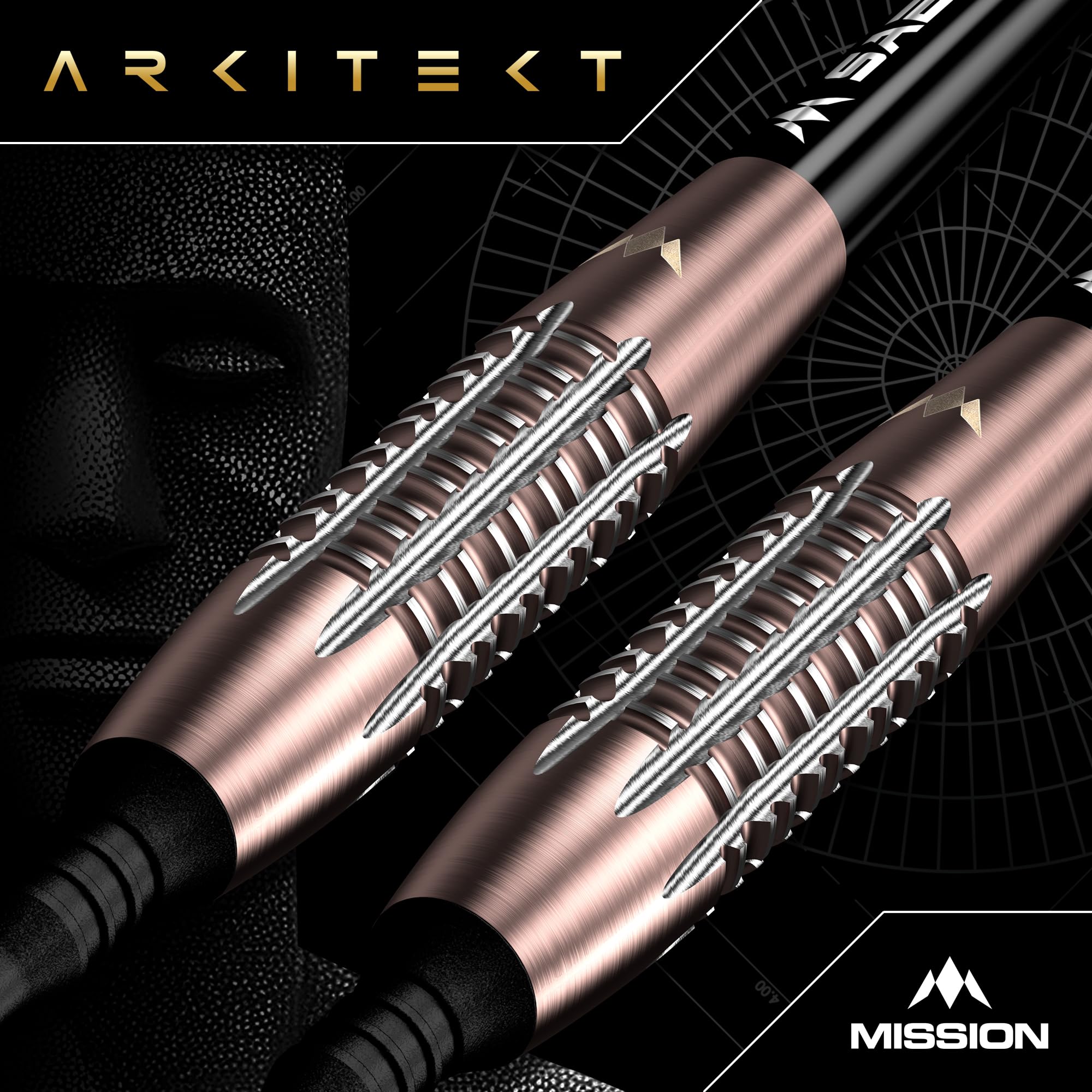 Mission Darts | Arkitekt | Freccette a punta morbida | 90% tungsteno | bronzo silice PVD | 19 g