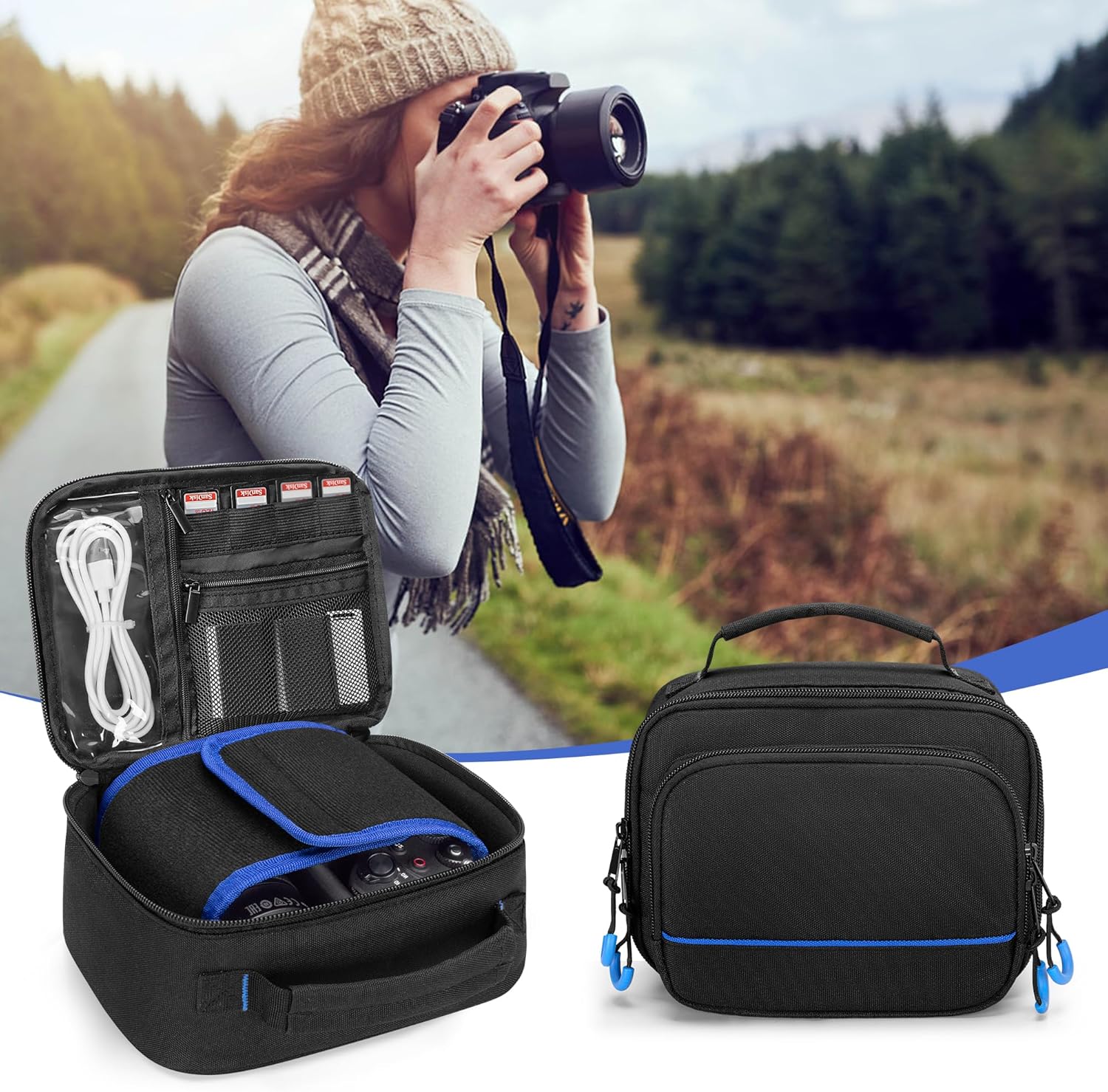 Soft Carrying Case Compatible with Sony Alpha 7 II III IV Full-frame Camera, Extra Pockets for Charger, Cables, Cards and More, Case Only(Patent Design) - Image 7