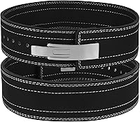 POZTEV 10mm IPF Lever Belt - Thick Leather Powerlifting Belt for Men & Women, Squats, Deadlifts, Weightlifting