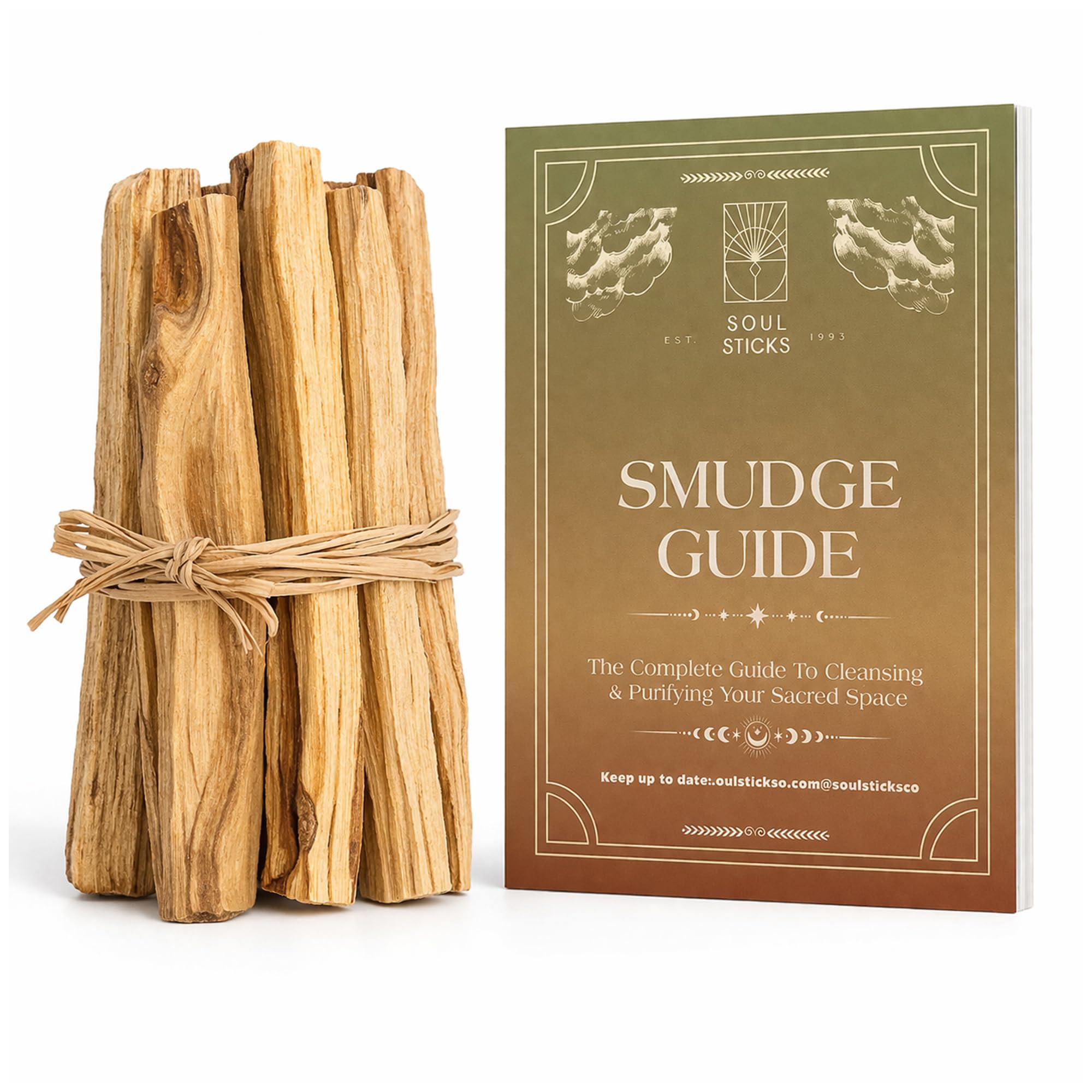 Ancientveda Palo Santo Sticks 6 Pack with Smudge Guide - Authentic Palo Santo Wood Bulk, Sustainably Sourced in Peru, Hand Picked Holy Sticks for Smudging, Meditation, Negative Energy Cleansing-image-2