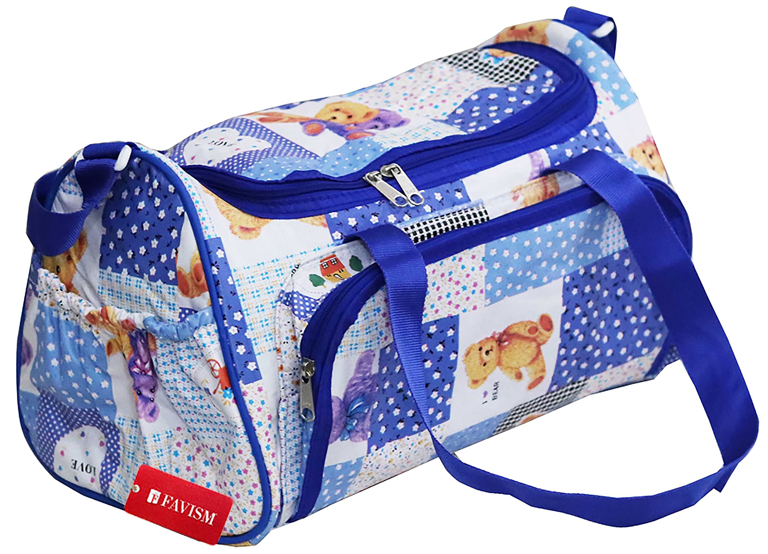 Annapurna Sales Baby Diaper Fabric Bag with Bottle Warmers and Baby, Blue-image-14