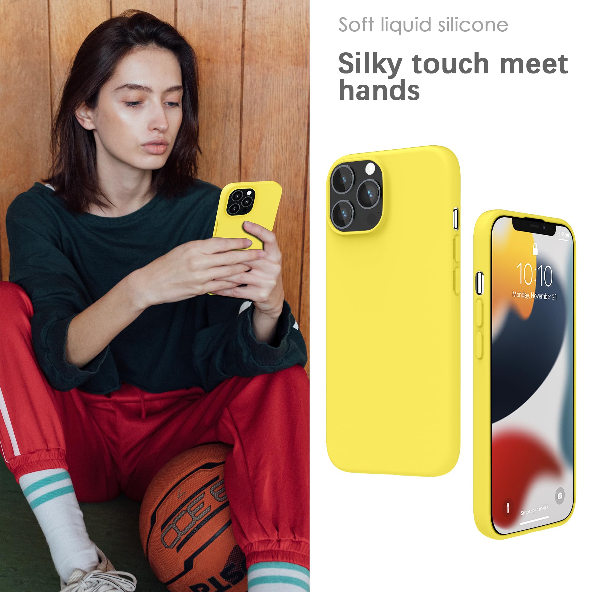 YATWIN Silicone Case for iPhone 12 Pro Max, Soft-Touch, Shockproof, DustProof - Image 4