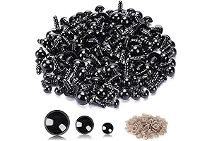 UPINS 8 mm Safety Eyes for Amigurumi Creations (120 Pack with Washers)