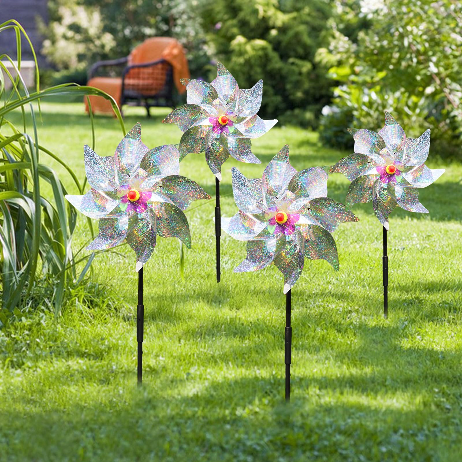 Metallic Pinwheels VEWOGARDEN Small Waterproof Metal Pinwheel Wind