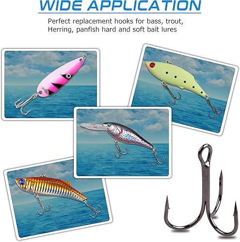 Miniatura 6 de Anzuelos agudos de pesca  120 ganchos de pesca agudos rojos afilados curvos redondos fuertes de acero de alto carbono para bagre, lubina, trucha,