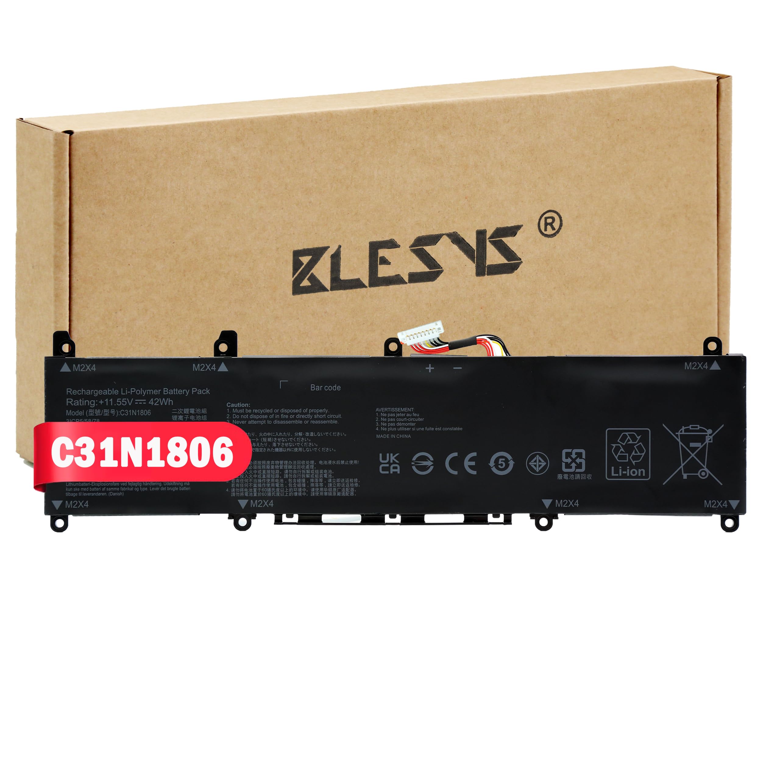 BLESYS C31N1806 Bateria do ASUS VivoBook S13 X330UA X330UN X330FA X330FL X330FN S330FA S330FN S330FN S330UA S330UN V30FA K330FN 30FN I. 330FN R330UN C31PIJ1 11,55V 3640mAh